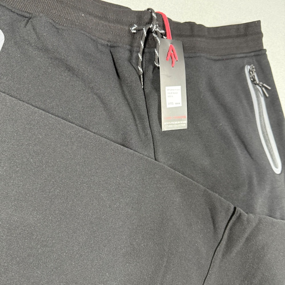 Game Changers Mens Premium Denim Studio Collection‎ Moto Jogger Pants Black XL